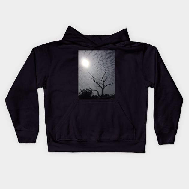 Tree Silhouette Kids Hoodie by AlexB22